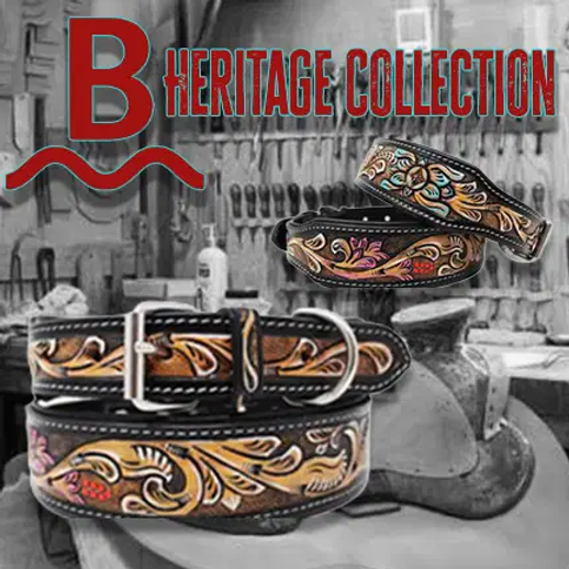 "The Maverick"  - Brushy Creek's Heritage Collection Hand Tooled Collar